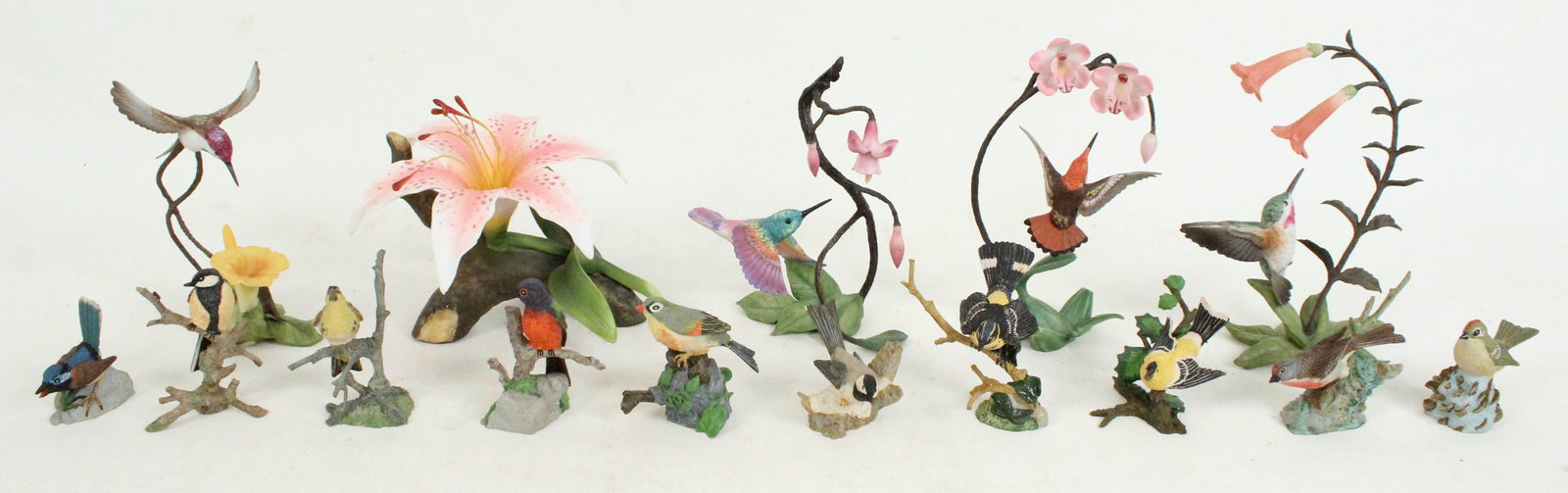(14) Franklin Mint Porcelain & Pewter Bird Figures (1 of 4)