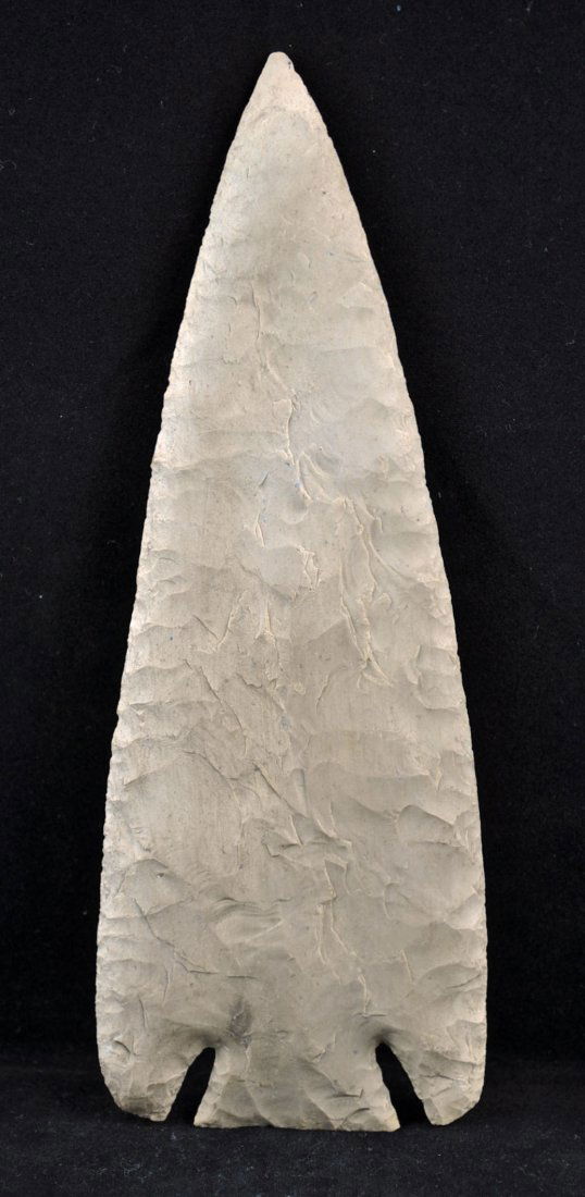 Museum Quality Lost Lake Point, 8.375'' long: Museum Quality Lost Lake Point, 8.375'' long. Point was found In the Batesville, Arkansas area by Clyde McGinnis in the 1930`s. Mr. McGinnis started collecting Indian relics as a FFA project in the 19