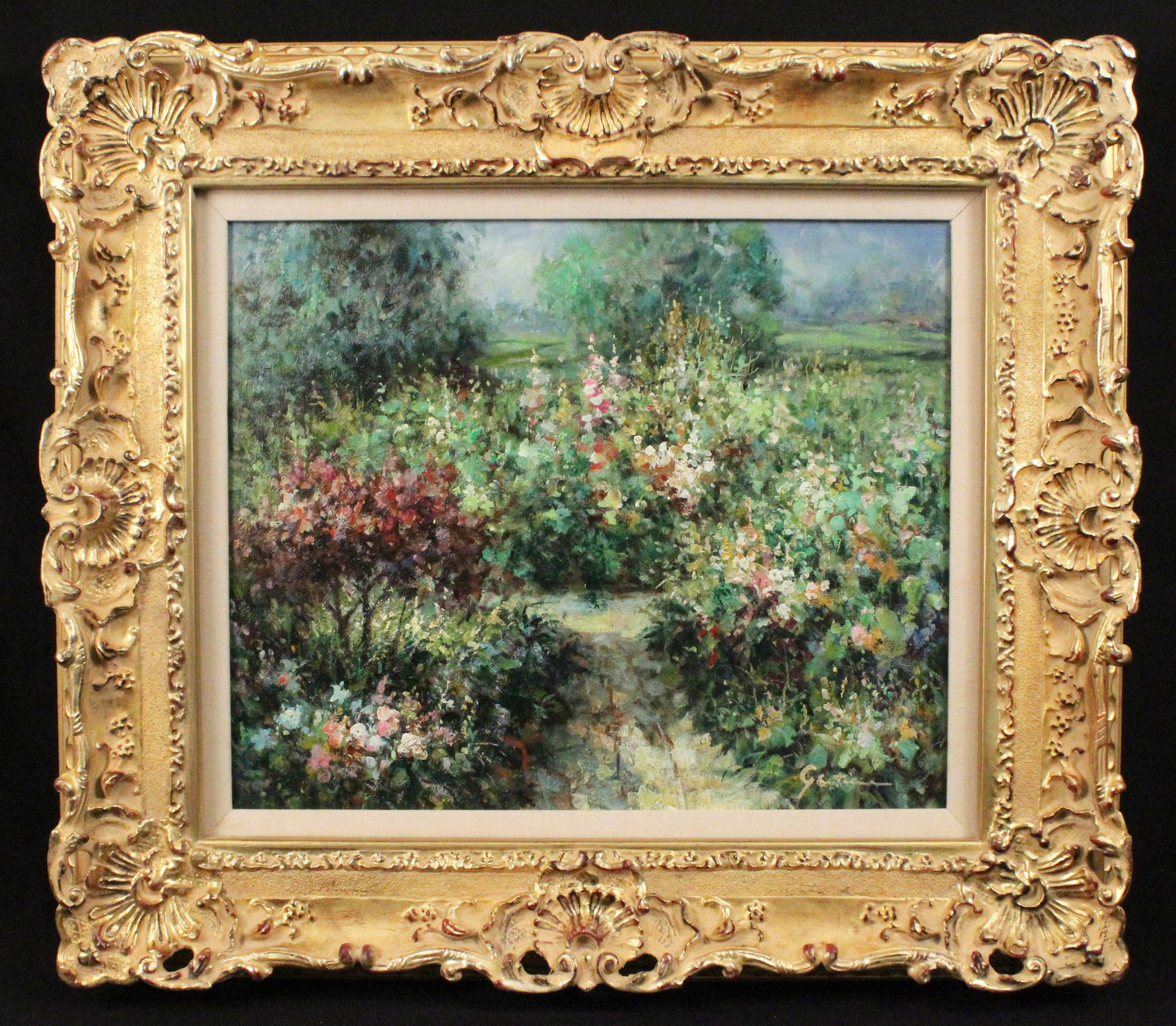 Contemporary Garden Scene Oil On Canvas (1 of 5)