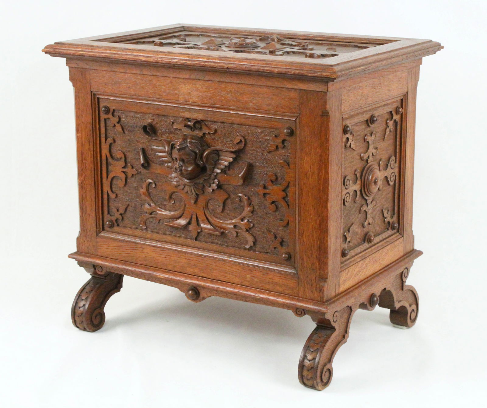 Highly Carved Oak Renaissance Style Chest (1 of 6)