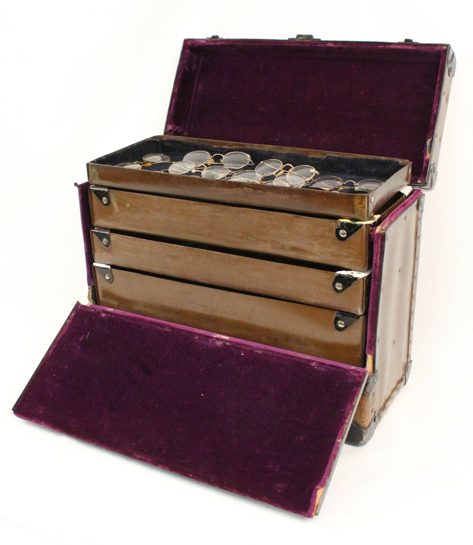 C. 1925 Optical Salesman Display Case w/ Glasses (1 of 8)