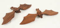 (2) Rare Peter Chapman Hand Carved Puzzle Bats