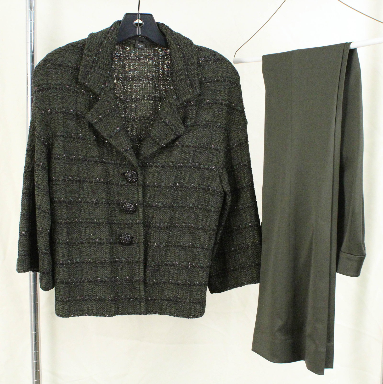 St. John Metallic Tweed Jacket w/ Pants (1 of 6)