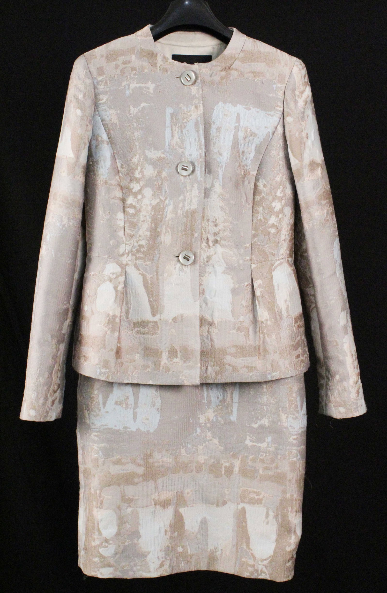 Lafayette 148 Silk Tie Dye Darted Dress Suit, 0 (1 of 7)