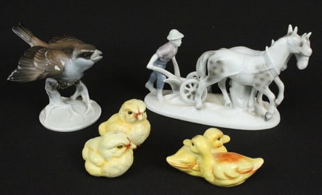 Gerold Porzellan & Rosenthal Figures Farm & Bird