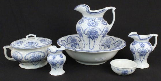 Dudson Wilcox & Till Flow Blue Set w/ 6 Pcs