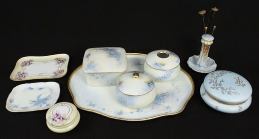 (9) Pieces of Hand Painted Limoges
