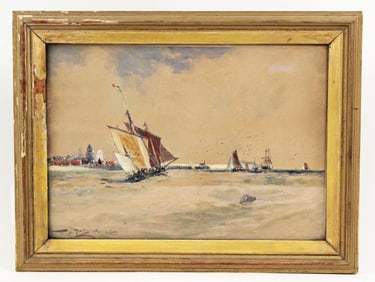 Thomas B. Hardy (1842-1897) "Off Calais" W/C