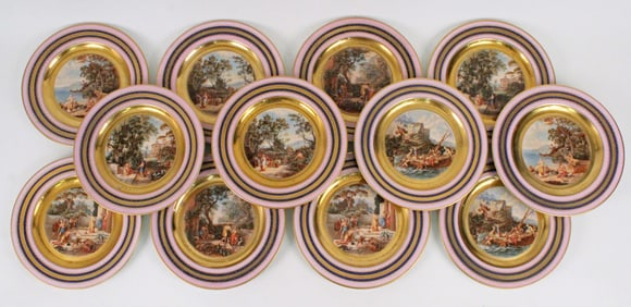 12 Royal Vienna Homer's Odyssey Cabinet Plates
