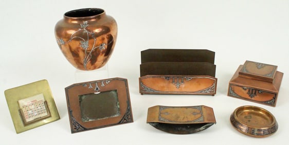 Silvercrest & Heintz Bronze & Sterling Desk Set