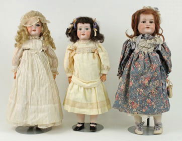 (3) G. M. B. Bergmann Waltershausen Bisque Dolls