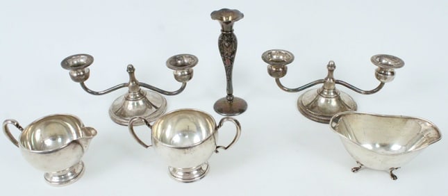 (6) Pcs. Sterling Silver, Incl. Candleholders