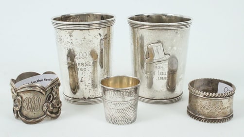 Sterling Mint Juleps, Shot Glass, Napkin Rings