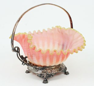 Wilcox Wedding Basket w/ Cranberry Satin Bowl