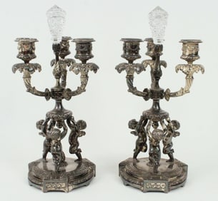 Pair of Pairpoint Silver Plate Candelabras