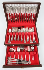 Wallace Silver Rose Point Sterling 84 Pcs.