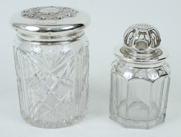 ABP Cut w/ Sterling Lid & Silver Overlay Humidors