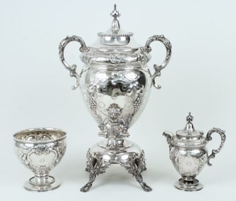 Wood & Hughes Coin Silver Hot Water Urn