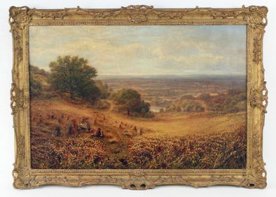 George Vicat Cole (1833-1893) Cornfield O/C