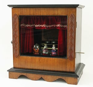 Swiss Station Music Box w/ (3) Dancing Girls