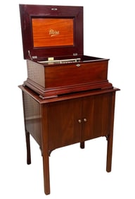 Mira Mahogany Disc Music Box w/ Cabinet Base
