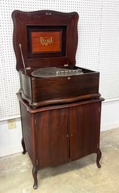 Regina Serpentine Disc Music Box w/ Cabinet Base