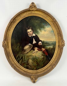 Portrait of Young Boy O/C 2nd Quarter 19th C.