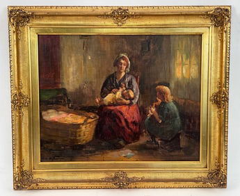 Chas. Waltensperger (1871-1931) Mother's Love O/C