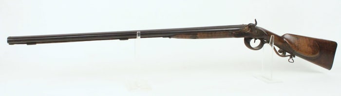 19th C. Double Barrel 20 Ga. Percussion Shotgun