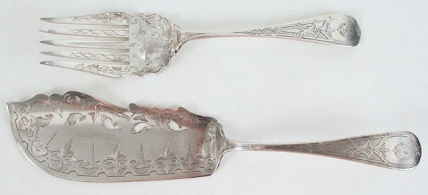 Tiffany & Co. Sterling Fish Serving Set, C. 1860