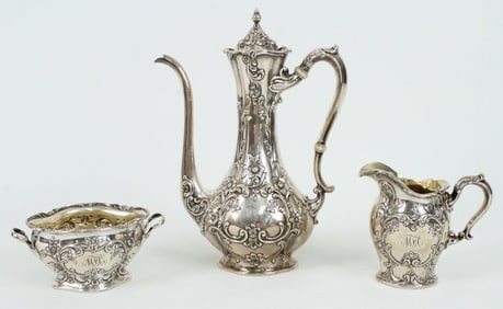Gorham Sterling (3) Piece Morning Coffee Service