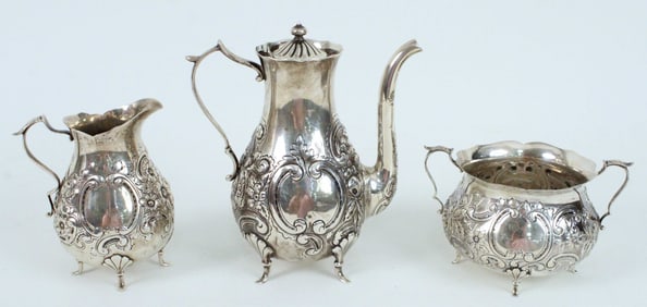 Gorham Sterling Three Piece Morning Coffee Service