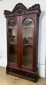Walnut Two Door Bookcase, Circa 1850