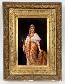 Fischer & Mieg Porcelain Plaque of Egyptian Queen