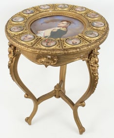 Napoleon Porcelain Plaque Table, 19th C.