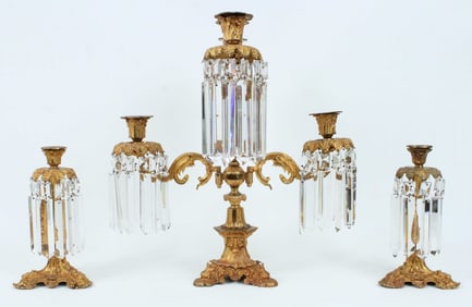 Gilt Bronze Girandole Set, Circa 1850