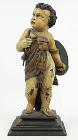 Saint John the Baptist 17th/18th C. Carved Figure