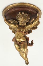 Large 19th C. Full Body Giltwood Wall Bracket