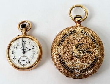 (2) 18K Gold Ladies Watches