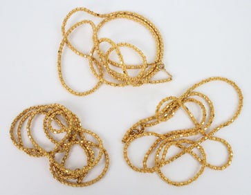 (3) 14K Yellow Gold Chains