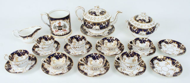 Cobalt Blue and Gilt English China, 19th Century