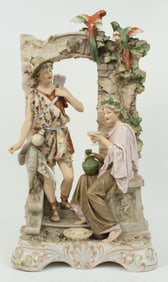 Royal Dux Porcelain Figures Hunter & Maiden