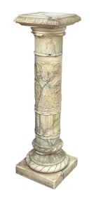 Marble Classical Column Pedestal, 19th C.