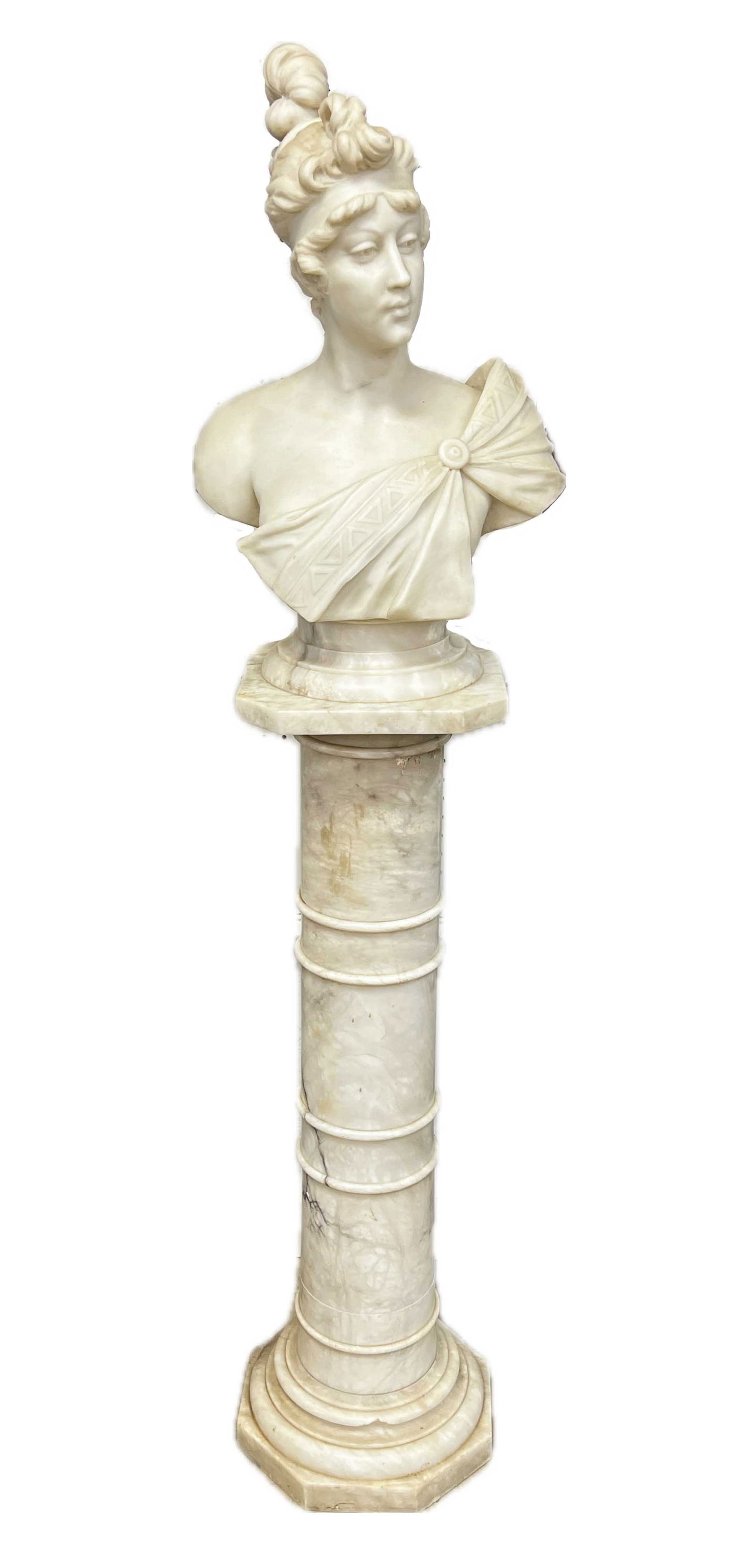 Antonio Piazza (1875-1925) Marble Bust of Lady (1 of 6)