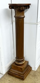 Mahogany Fluted Classical Column Pedestal