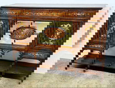 Inlaid English Victorian Rosewood Buffet