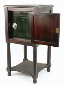 C. 1915 Mahogany End Table w/ Safe