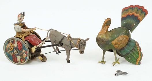 Lehmann Balky Mule & B & S Turkey Tin Toys