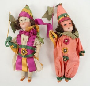 (2) Rare 1926 Mardi Gras Krewe of Rex Dolls