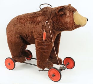 Steiff Riding Bear On Wheels